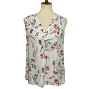 St. Tropez Sleeveless Floral Blouse